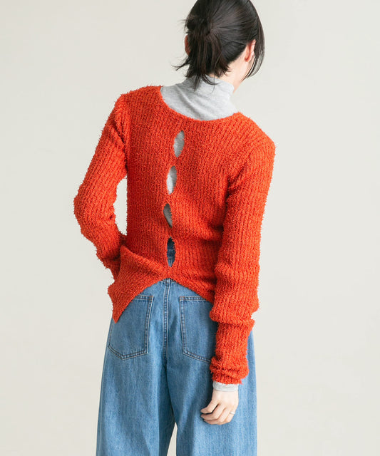 design boucle knit (orange) *JP