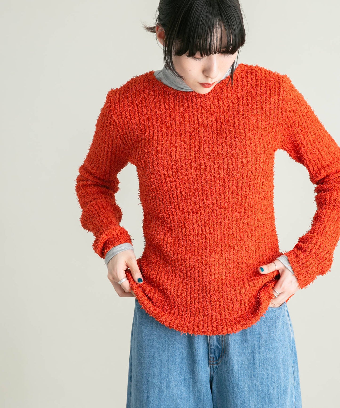 design boucle knit (orange) *JP