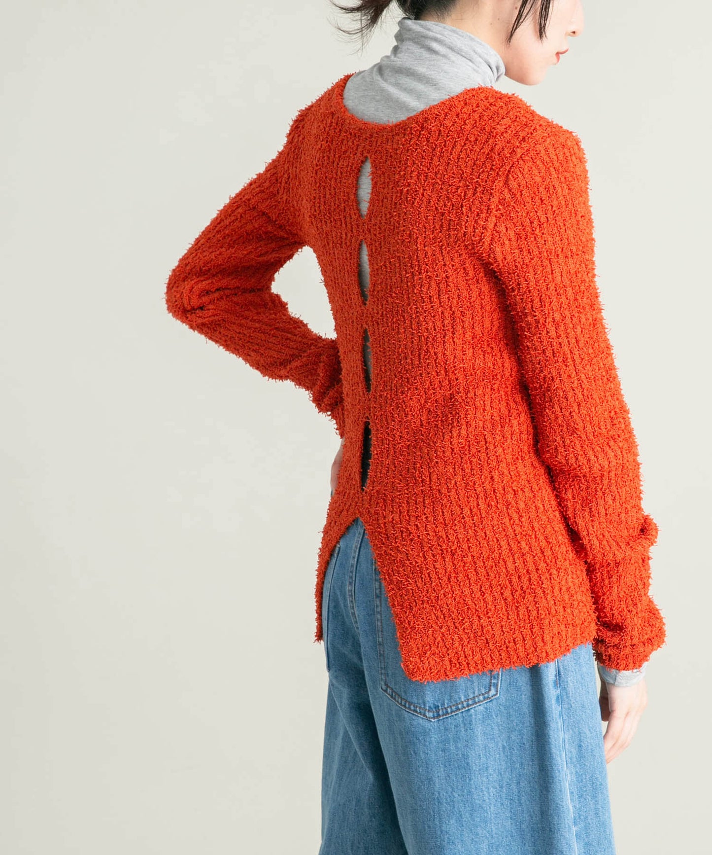 design boucle knit (orange) *JP