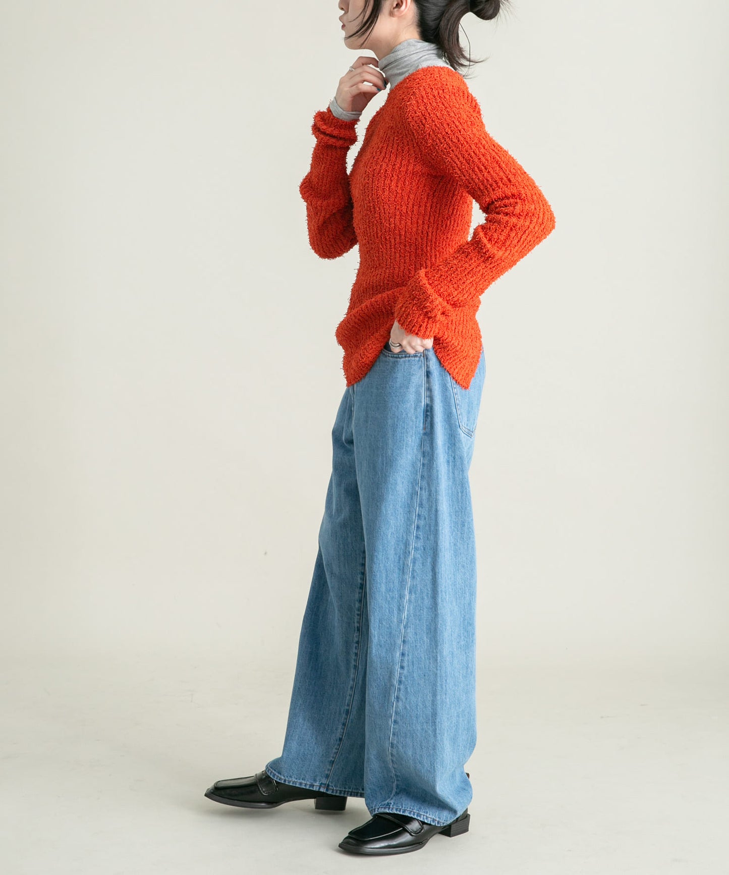 design boucle knit (orange) *JP