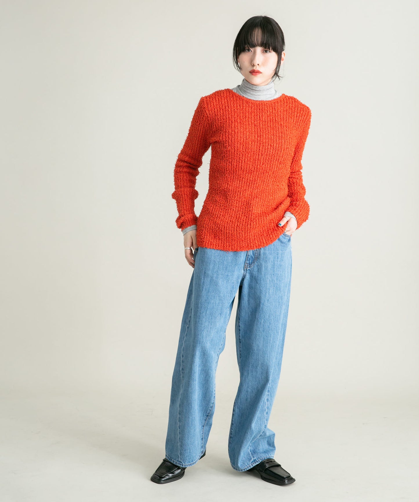 design boucle knit (orange) *JP