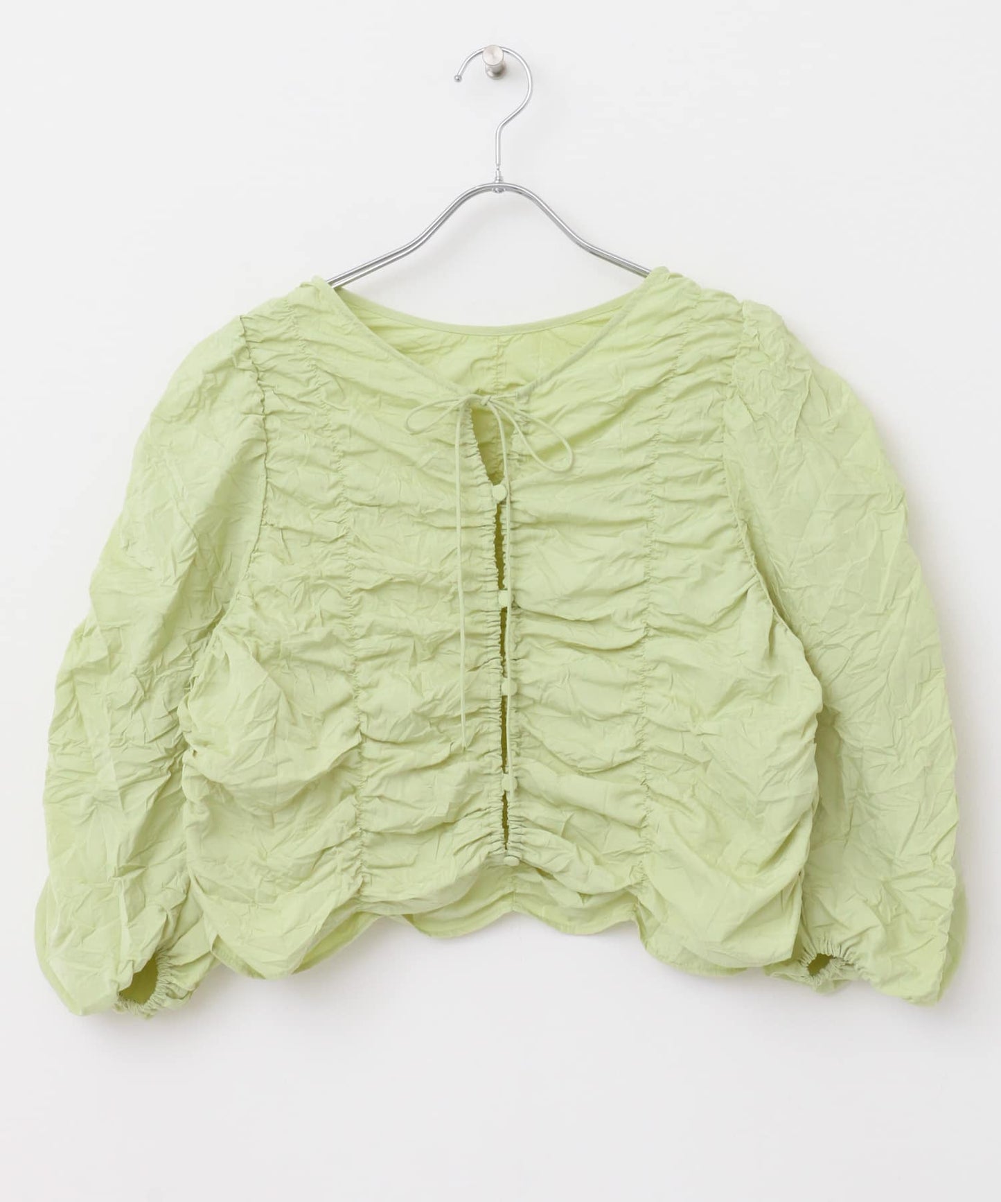 2way shirring blouse (green) *JP