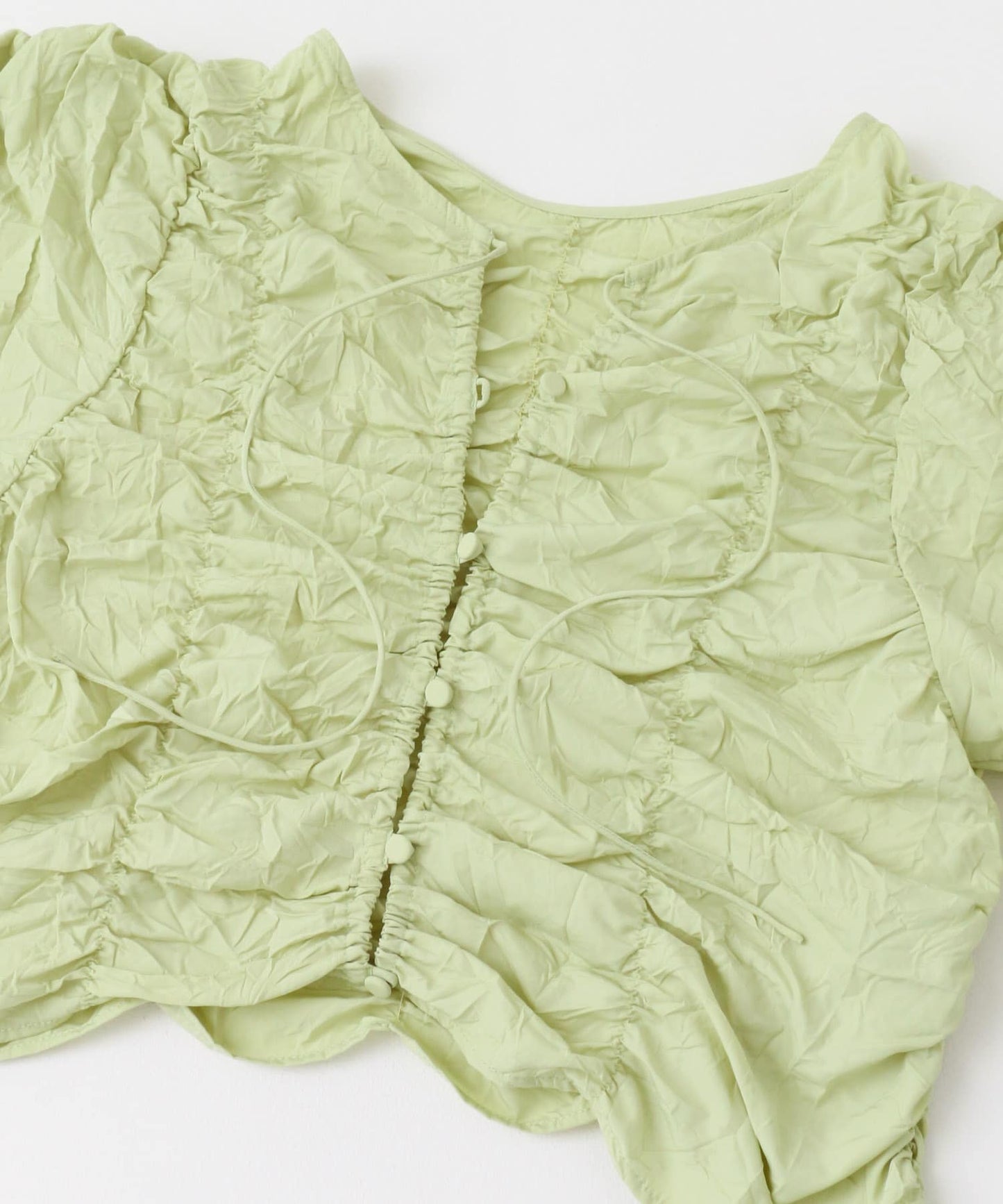 2way shirring blouse (green) *JP