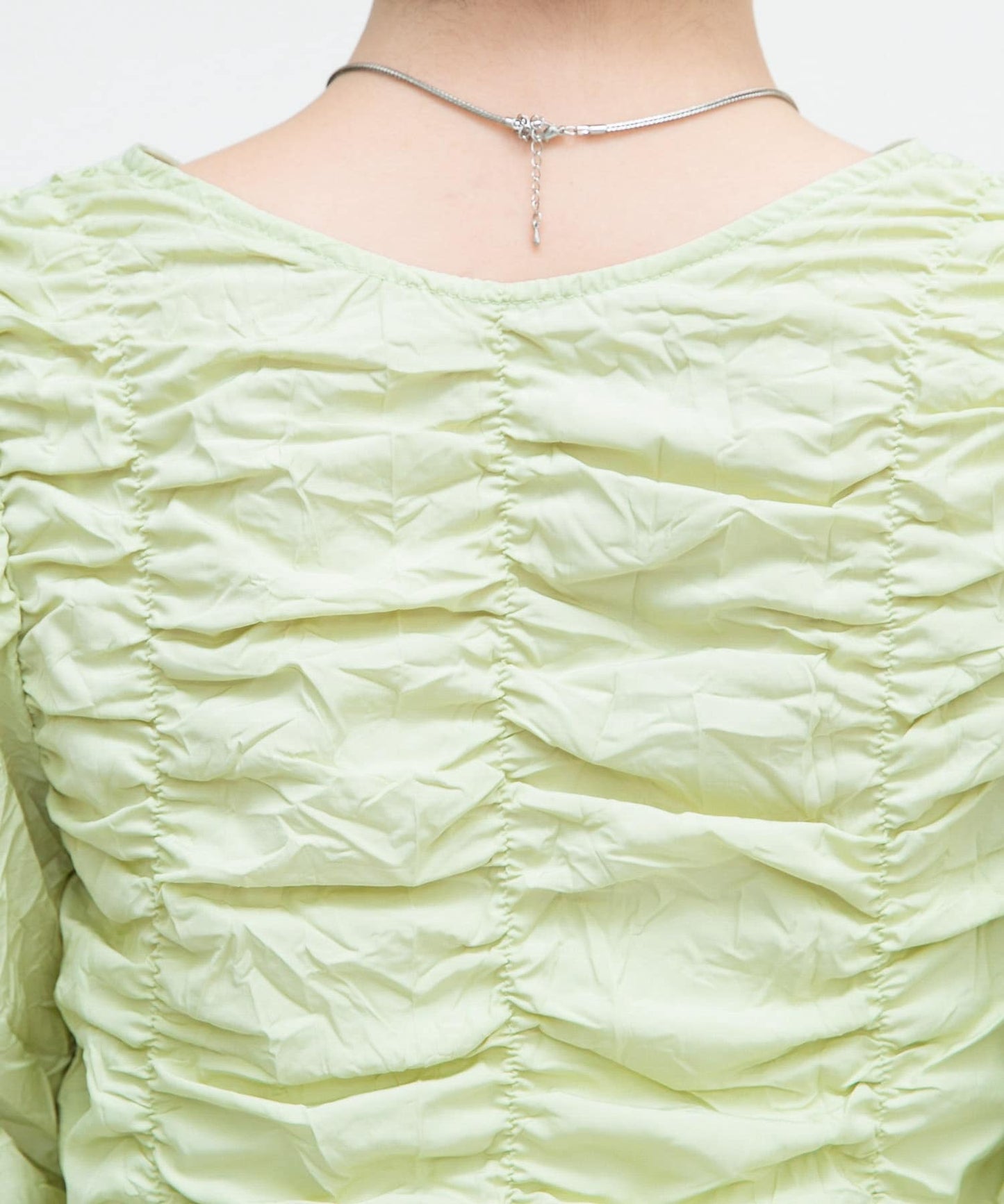 2way shirring blouse (green) *JP