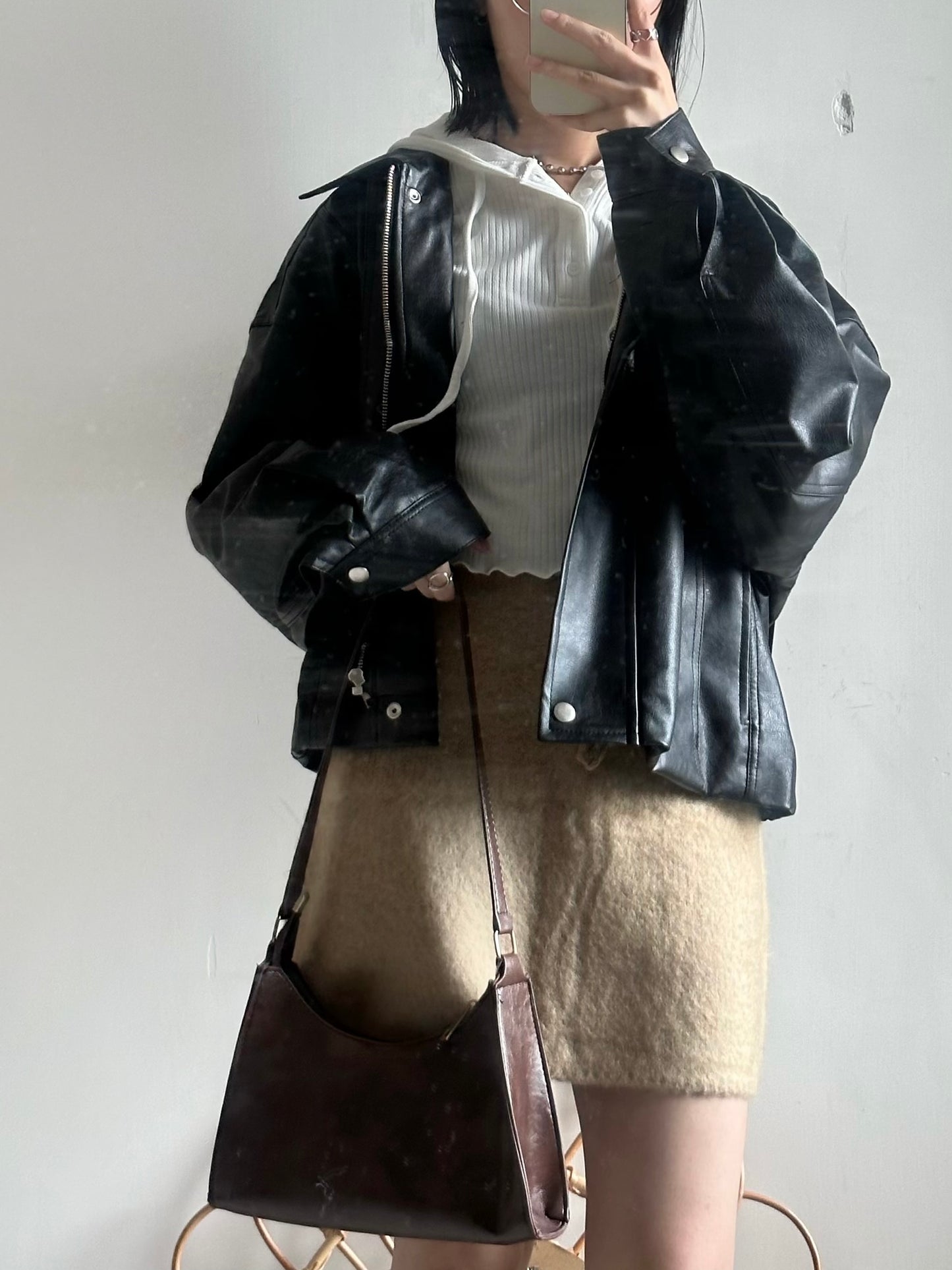 faux leather jacket