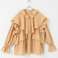 wide ruffle collar blouse (apricot) *JP