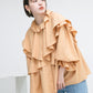 wide ruffle collar blouse (apricot) *JP