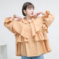 wide ruffle collar blouse (apricot) *JP