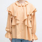 wide ruffle collar blouse (apricot) *JP