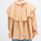 wide ruffle collar blouse (apricot) *JP