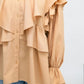 wide ruffle collar blouse (apricot) *JP