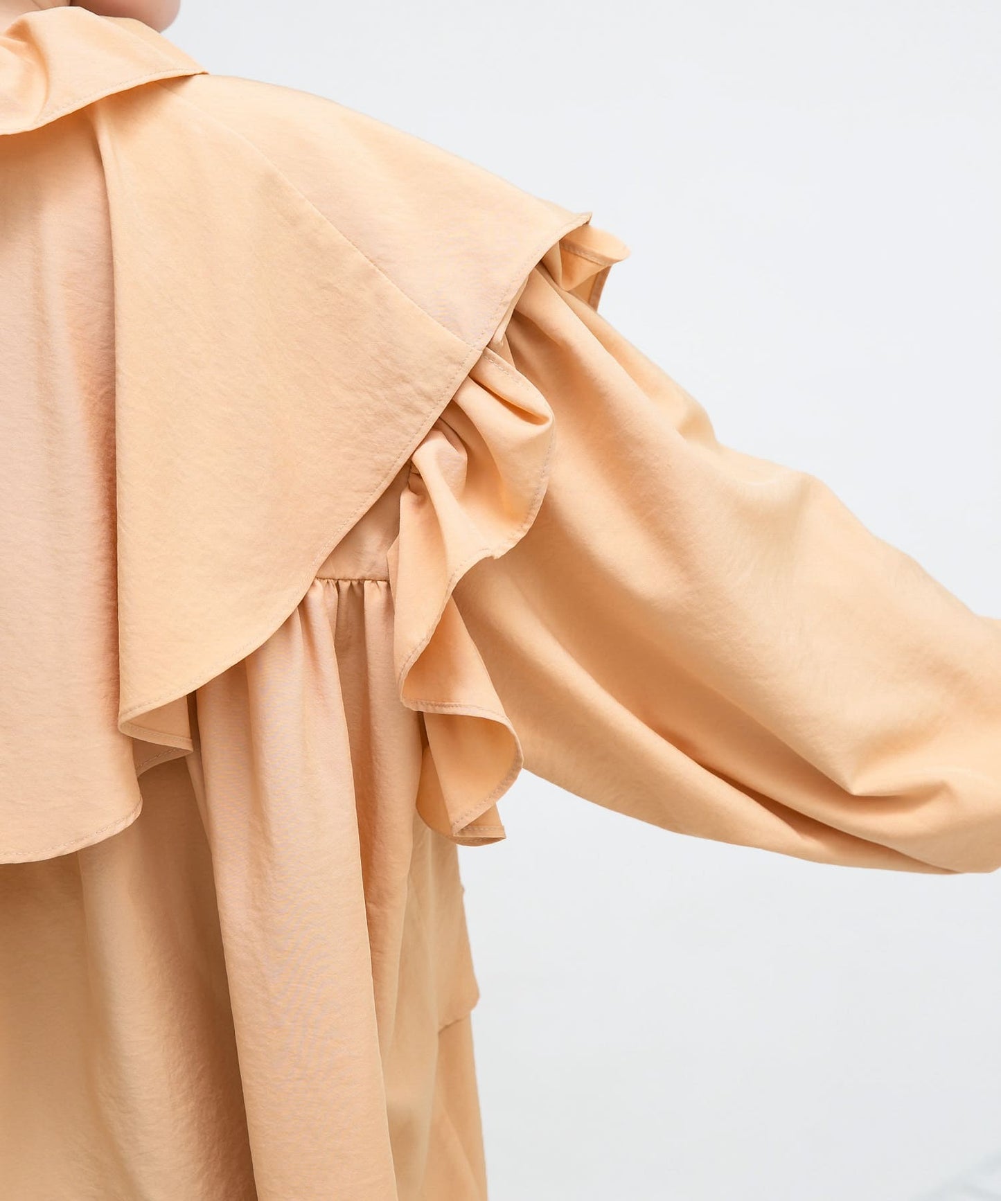 wide ruffle collar blouse (apricot) *JP