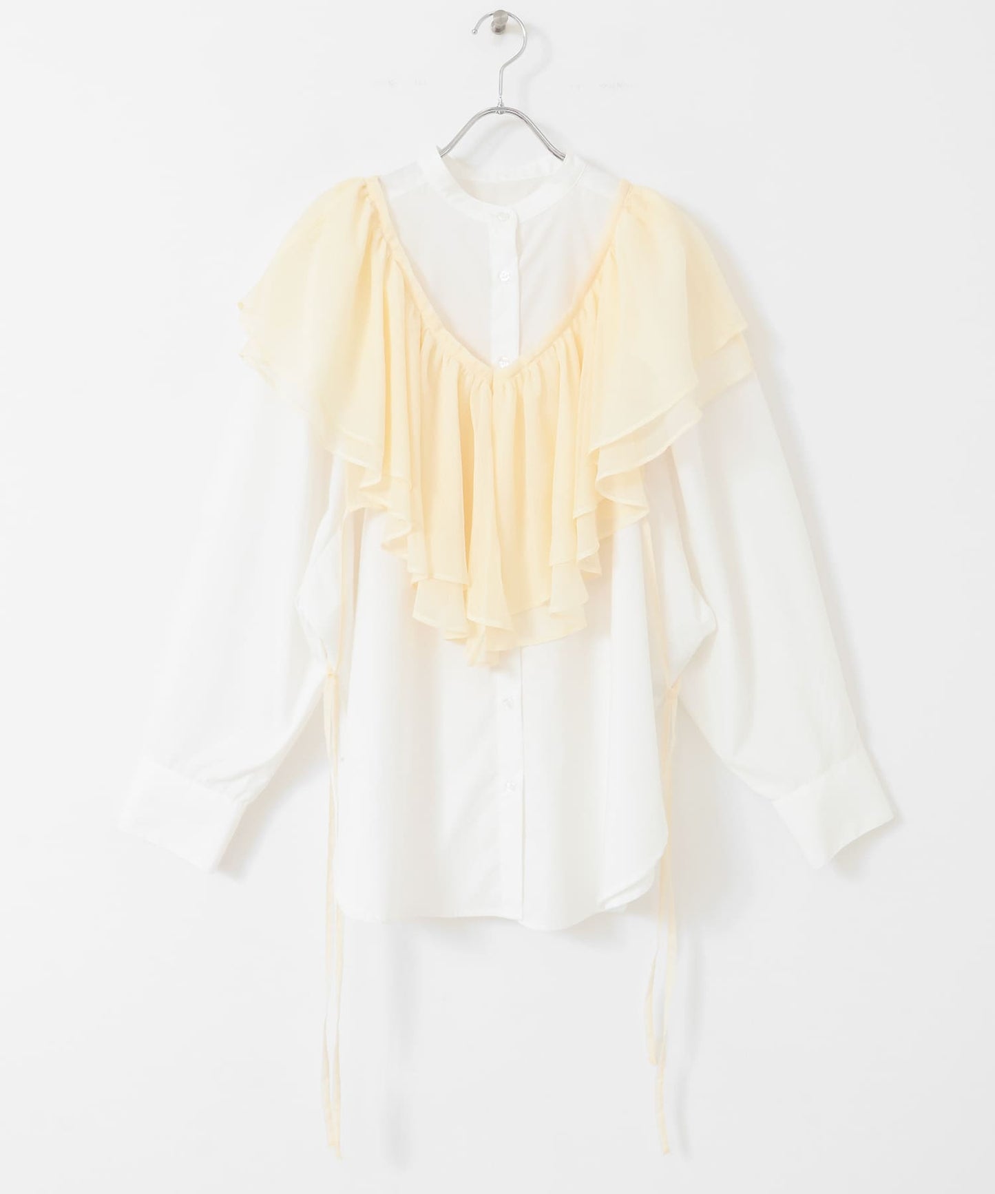 frill shirt set (ivory) *JP