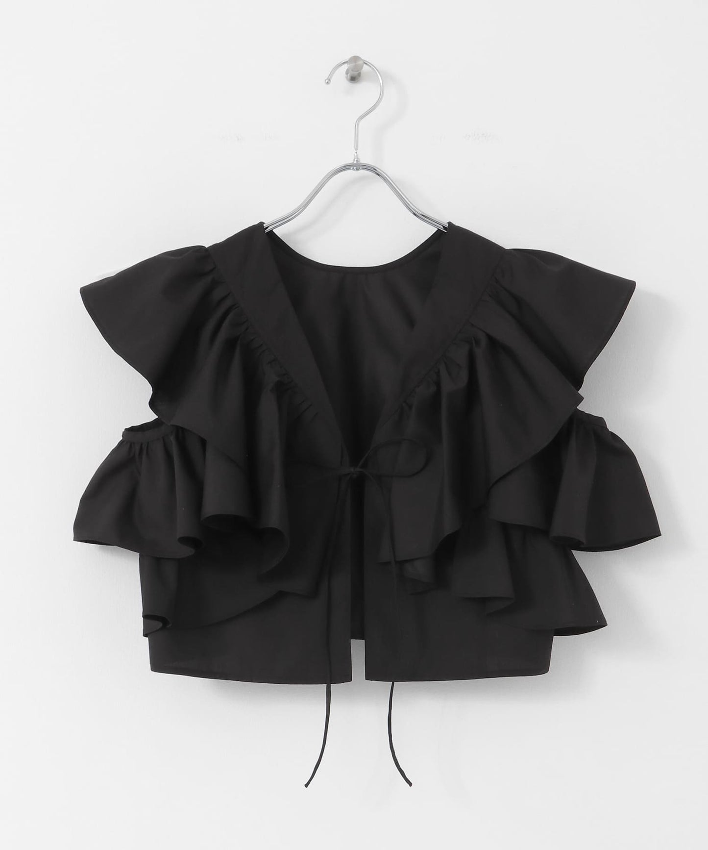 multi-way ruffle blouse (black) *JP