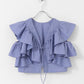 multi-way ruffle blouse (lilac blue) *JP