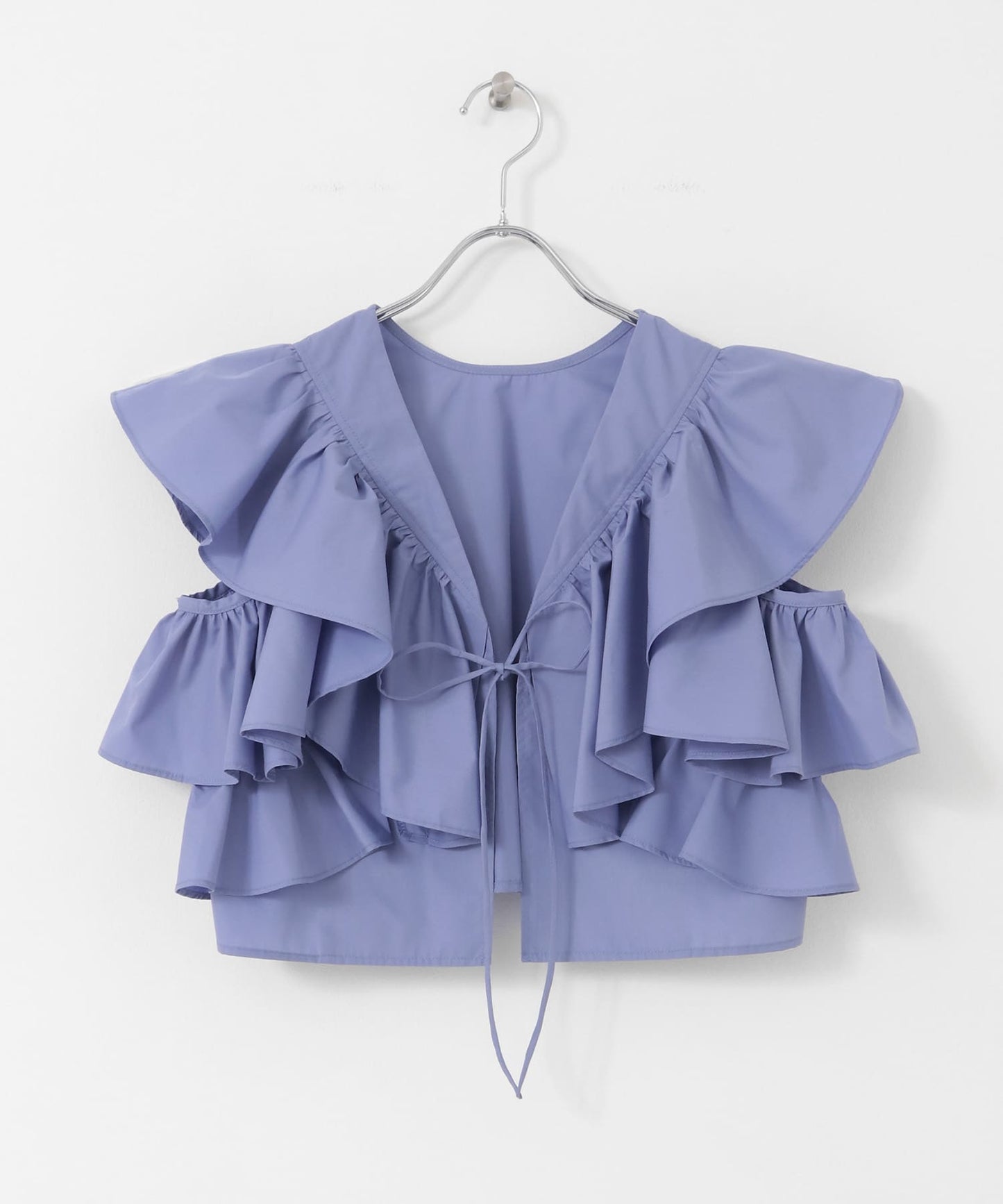 multi-way ruffle blouse (lilac blue) *JP