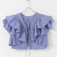 multi-way ruffle blouse (lilac blue) *JP