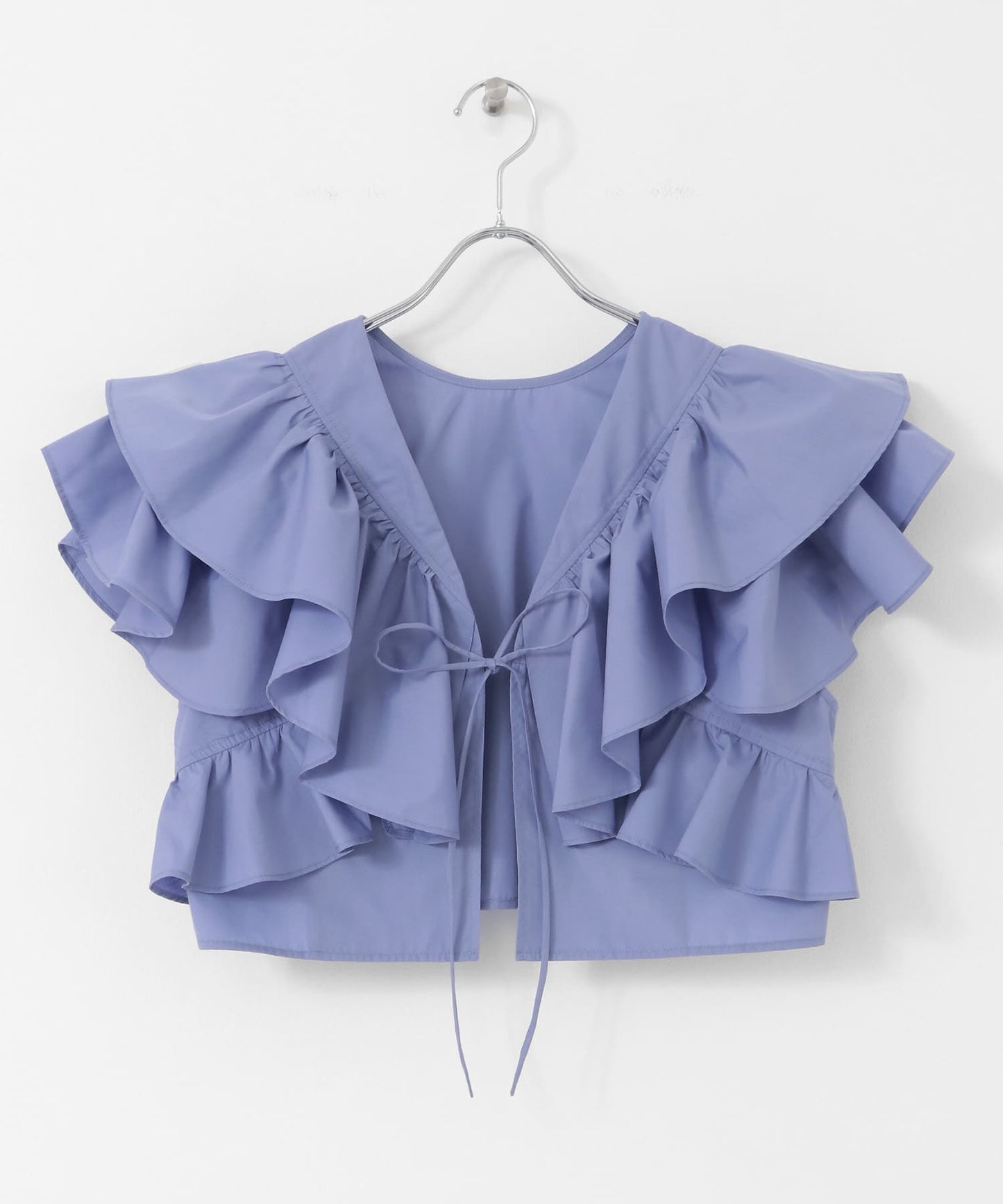 multi-way ruffle blouse (lilac blue) *JP