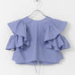 multi-way ruffle blouse (lilac blue) *JP