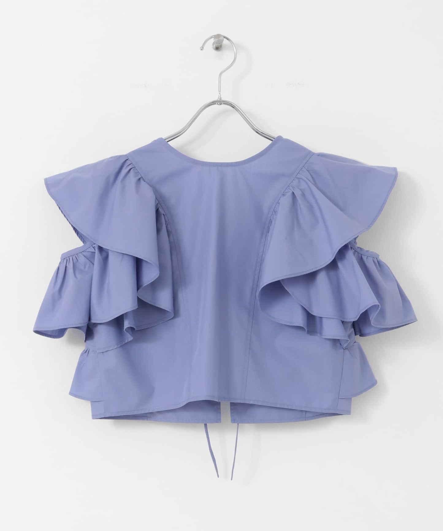 multi-way ruffle blouse (lilac blue) *JP