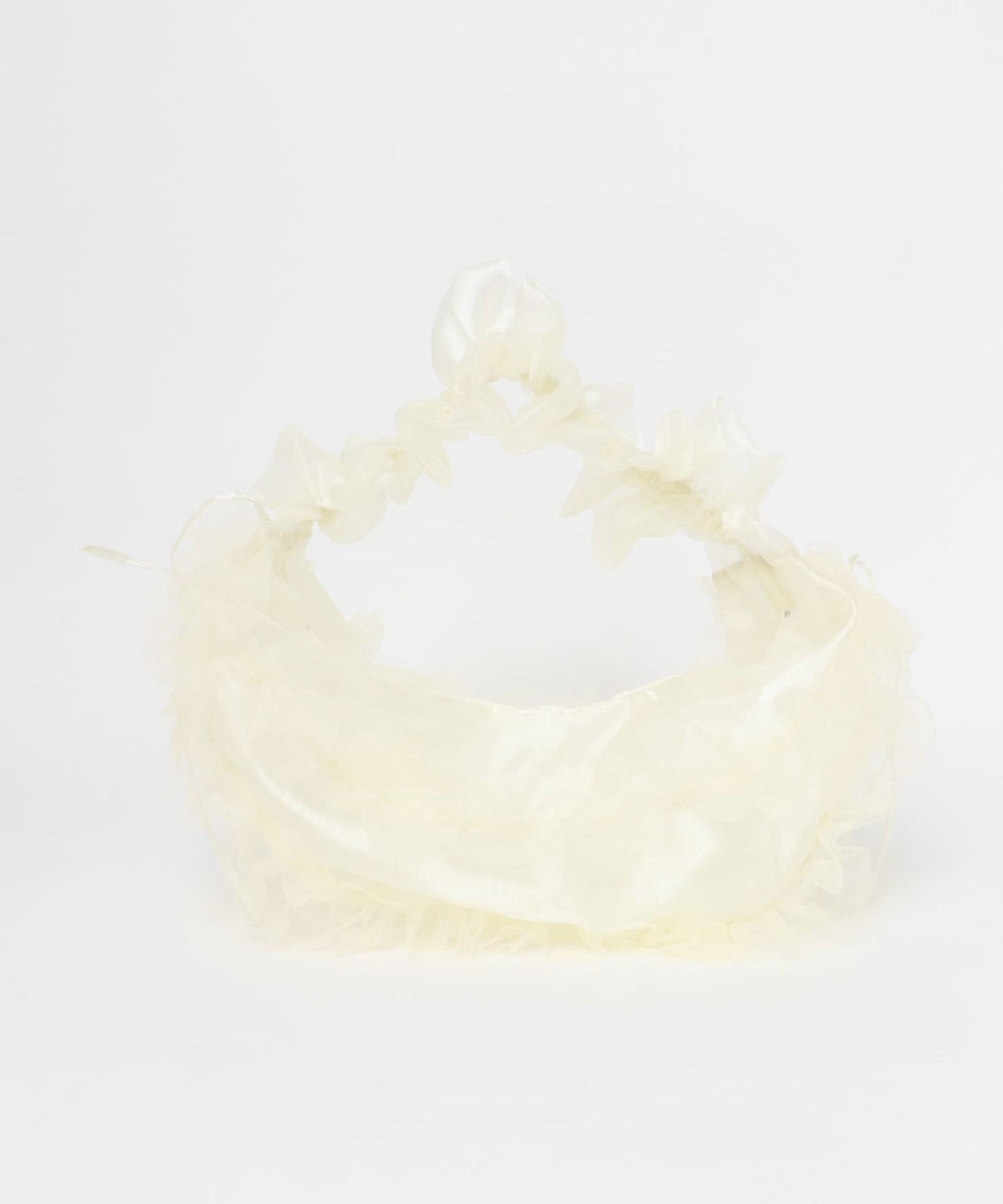 frilled tulle bag (ivory) *JP