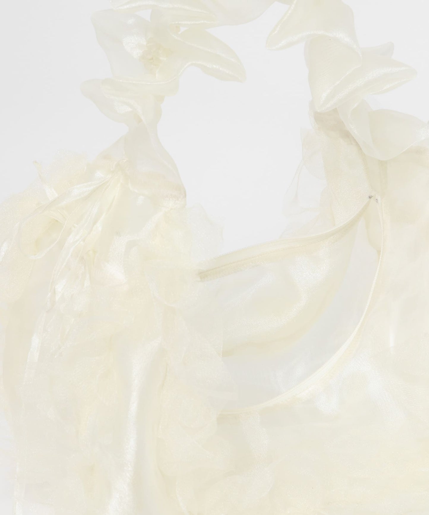 frilled tulle bag (ivory) *JP