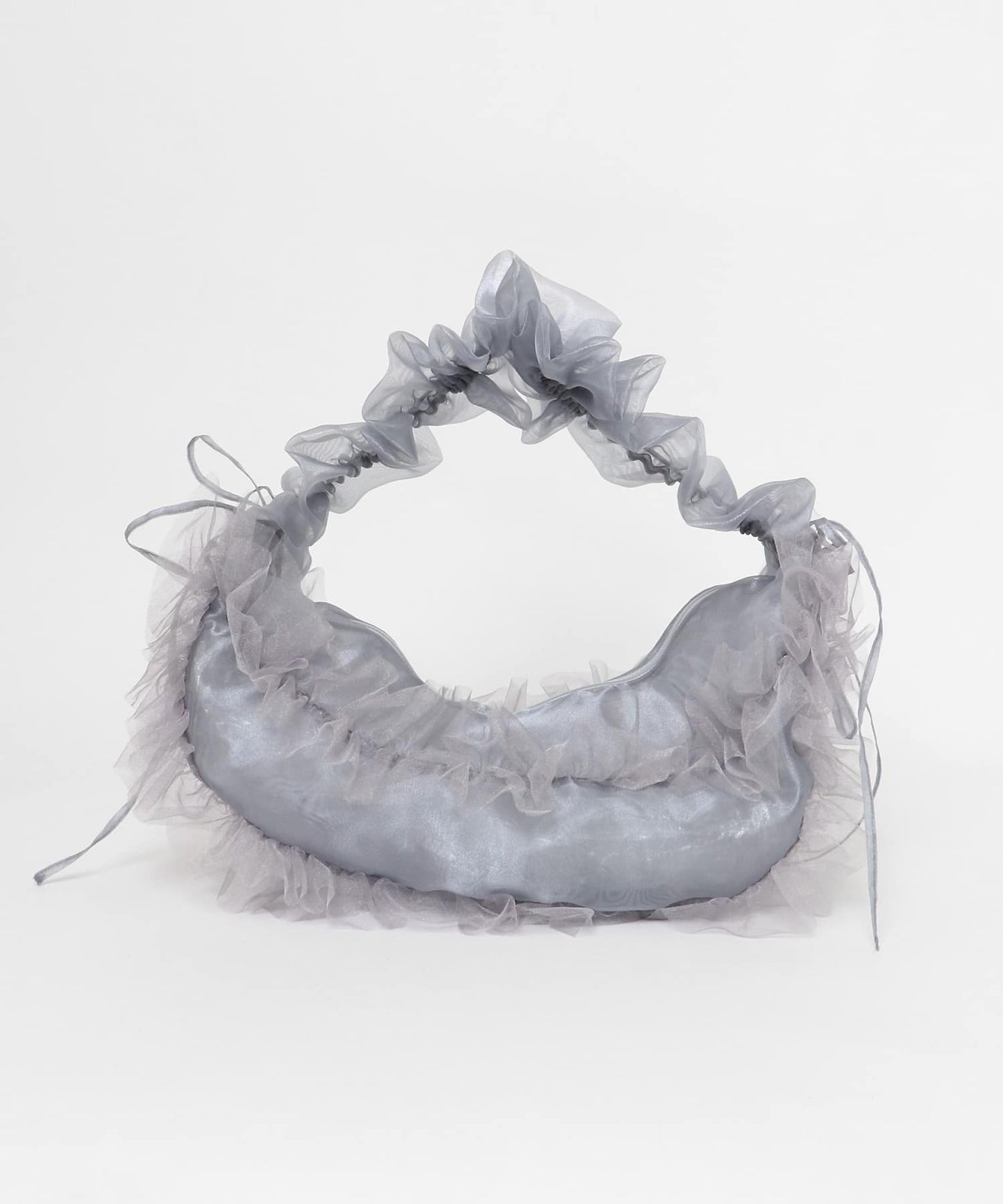 frilled tulle bag (grey) *JP