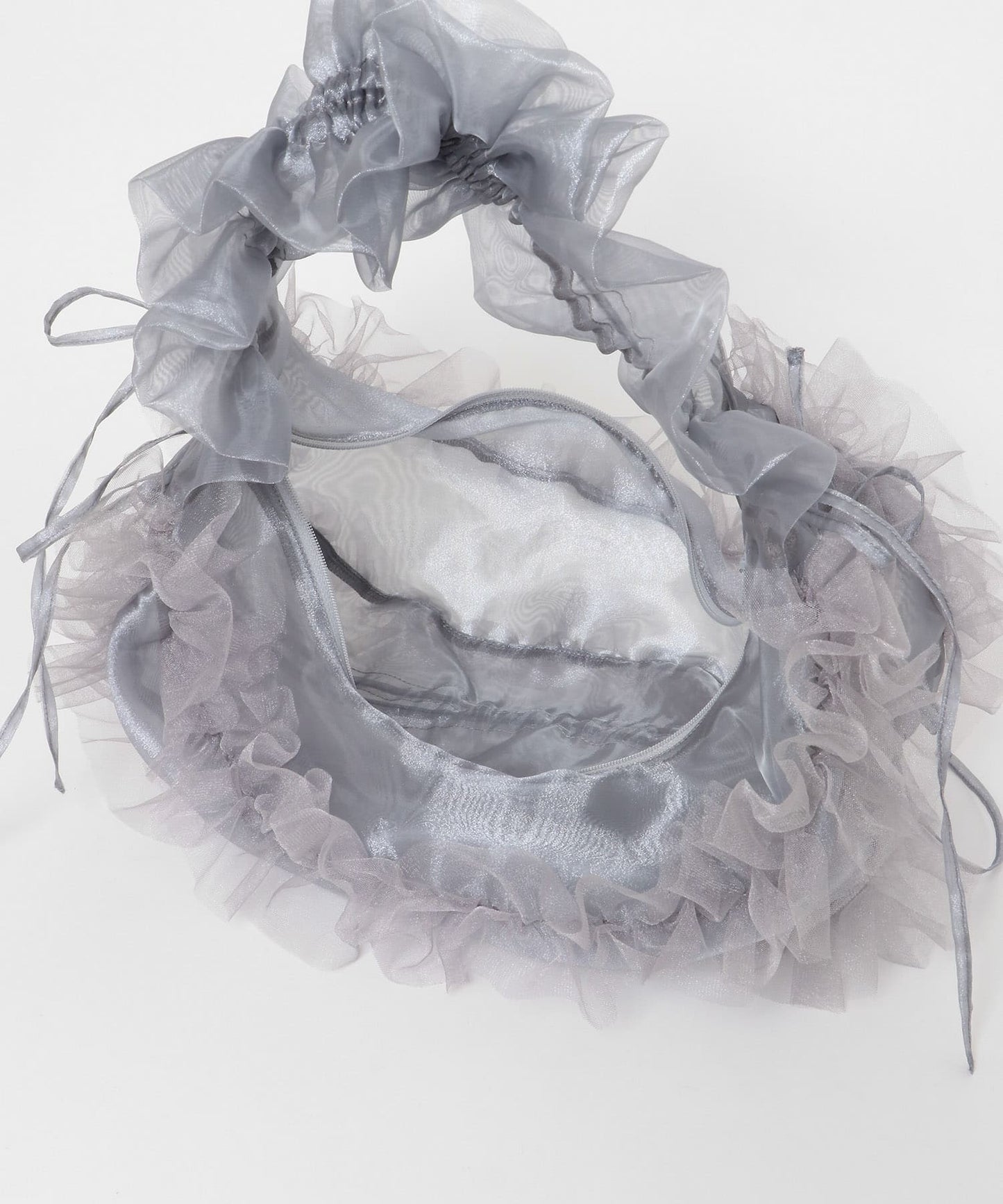 frilled tulle bag (grey) *JP