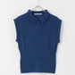 sleeveless polo knit (blue) *JP