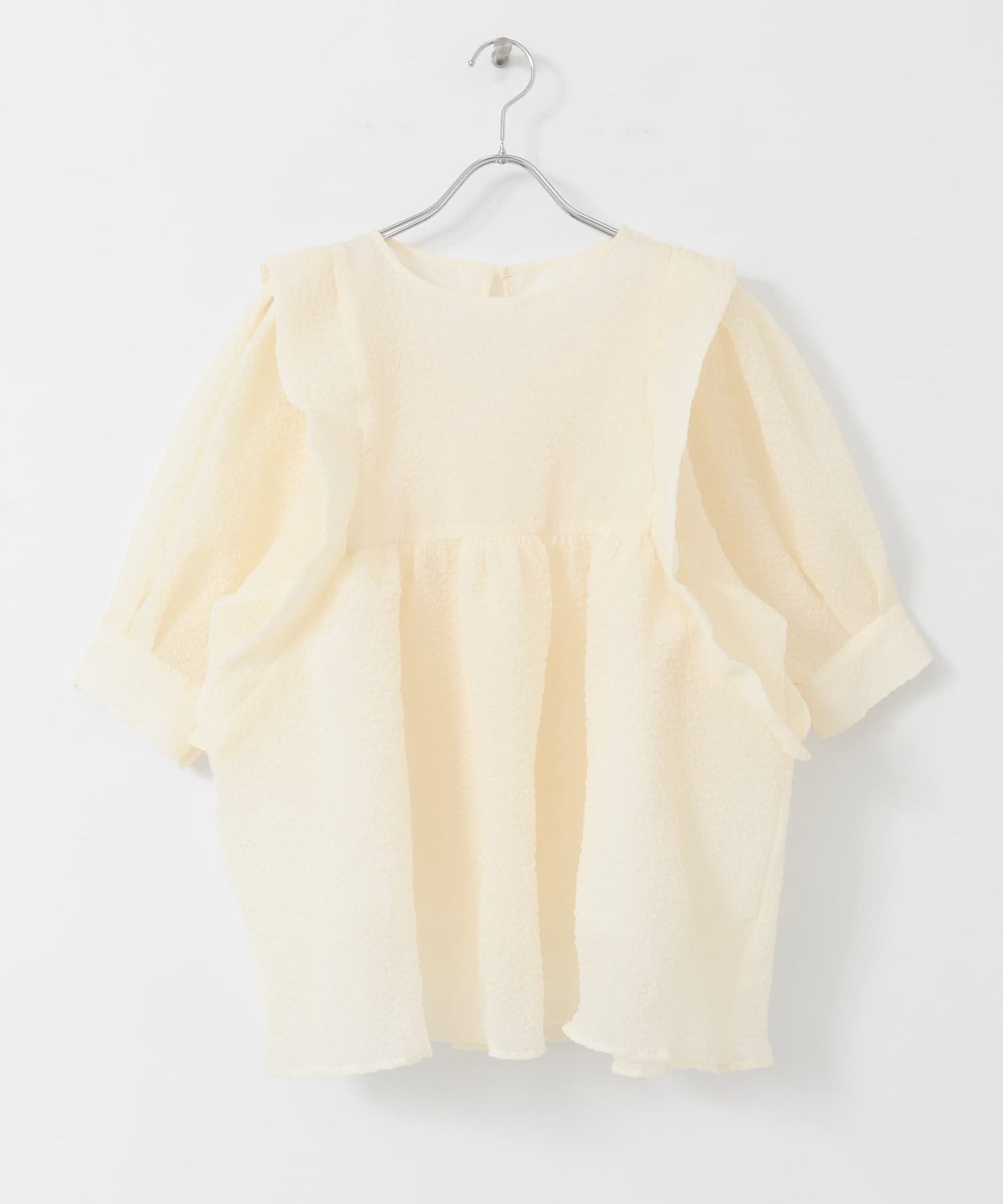 sheer boucle blouse (ivory) *JP