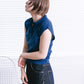 sleeveless polo knit (blue) *JP