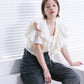 multi-way ruffle blouse (white) *JP