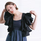 multi-way ruffle blouse (black) *JP