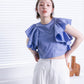 multi-way ruffle blouse (lilac blue) *JP