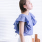 multi-way ruffle blouse (lilac blue) *JP