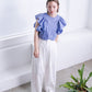 multi-way ruffle blouse (lilac blue) *JP