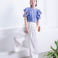 multi-way ruffle blouse (lilac blue) *JP