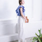 multi-way ruffle blouse (lilac blue) *JP