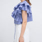 multi-way ruffle blouse (lilac blue) *JP