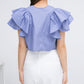 multi-way ruffle blouse (lilac blue) *JP