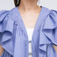 multi-way ruffle blouse (lilac blue) *JP