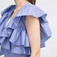 multi-way ruffle blouse (lilac blue) *JP