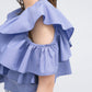 multi-way ruffle blouse (lilac blue) *JP