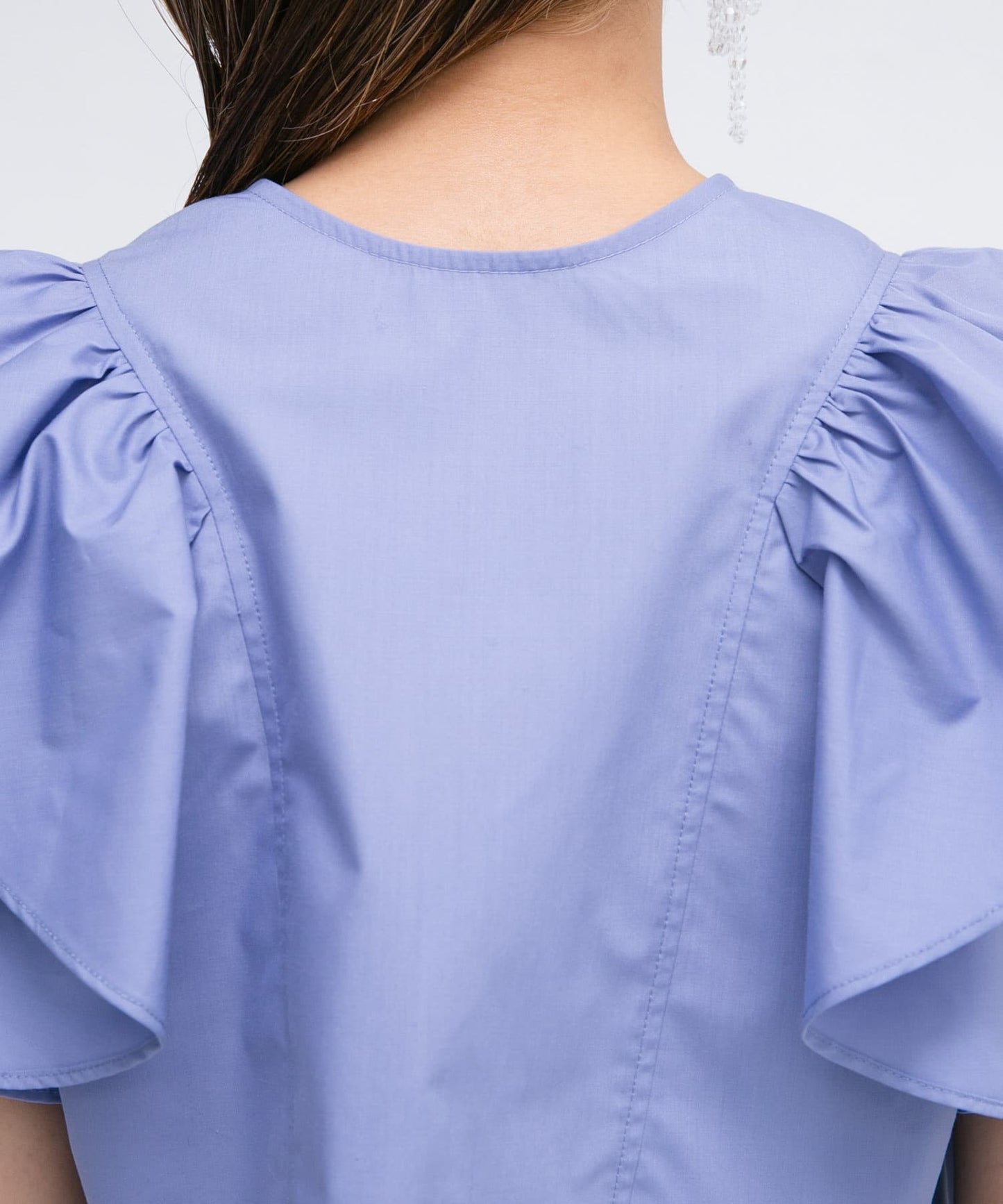 multi-way ruffle blouse (lilac blue) *JP