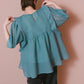 sheer boucle blouse (blue) *JP