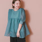 sheer boucle blouse (blue) *JP