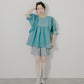 sheer boucle blouse (blue) *JP