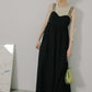 switching maxi cami dress (black) *JP