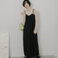 switching maxi cami dress (black) *JP