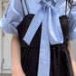 tie set long shirt (blue) *JP